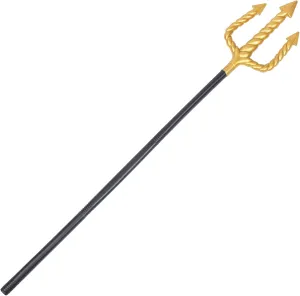 Halloween Costume Accessories: Aquaman Trident Spear, 54.5 Inch Gold Trident Plastic Devil Pitchfork Spear Toy Prop, King Neptune Trident for Cosplay Party Favors