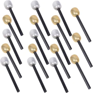 Halloween Party Fake Microphone Props 18 Pack - Plastic Toy Mics for Kids, Cosplay, Dance Party Favors, Rock Star Costume Accessories, Birthday Decor Mic Prop, 10.23x2.36in