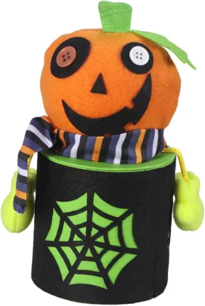Halloween Pumpkin Candy Jar Cartoon Storage Container for Treats and Sweets for Halloween Party Decorations Trick Treat Goodie Bag Present Box Fun Cosplay Prop