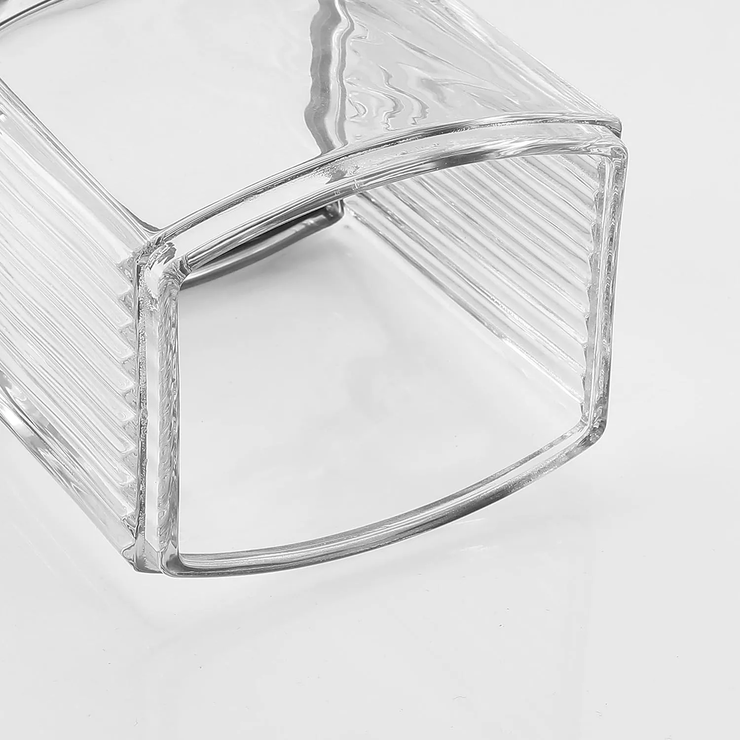 HALSTON H Glass Apothecary Cotton Jar – Elegant Bathroom Vanity Storage Container for Cotton Balls, Swabs & Beauty Essentials – Modern Clear Glass Organizer for Countertops