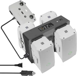 Hanatora Air 2S,Mavic Air 2 Wall & Car Charger Compatible with DJI Air 2S,Mavic Air Battery, 5 in 1 Rapid Multi Parallel Charging Hub Drone Accessories