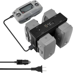 Hanatora Mavic 2 Zoom/Pro Battery Wall & Car Charger for DJI Mavic 2 Zoom/Pro Drone,5 in 1 Charging Hub with Charging,Discharging,Storage Charging