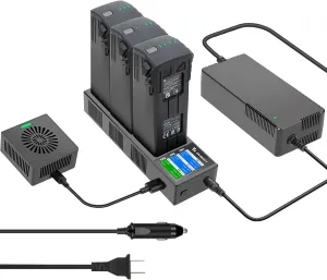 Hanatora Multi Function Dual Input Charger with Storage Charge,Discharge for DJI Mavic 3 Series Battery,Wall & Car Parallel Charing hub for Mavic 3 Pro/Classic/Cine Drone Accessories
