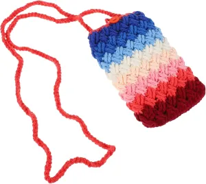 Hand-woven Phone Storage Bag Single Shoulder Phone Bag for Women Key Card Pockets