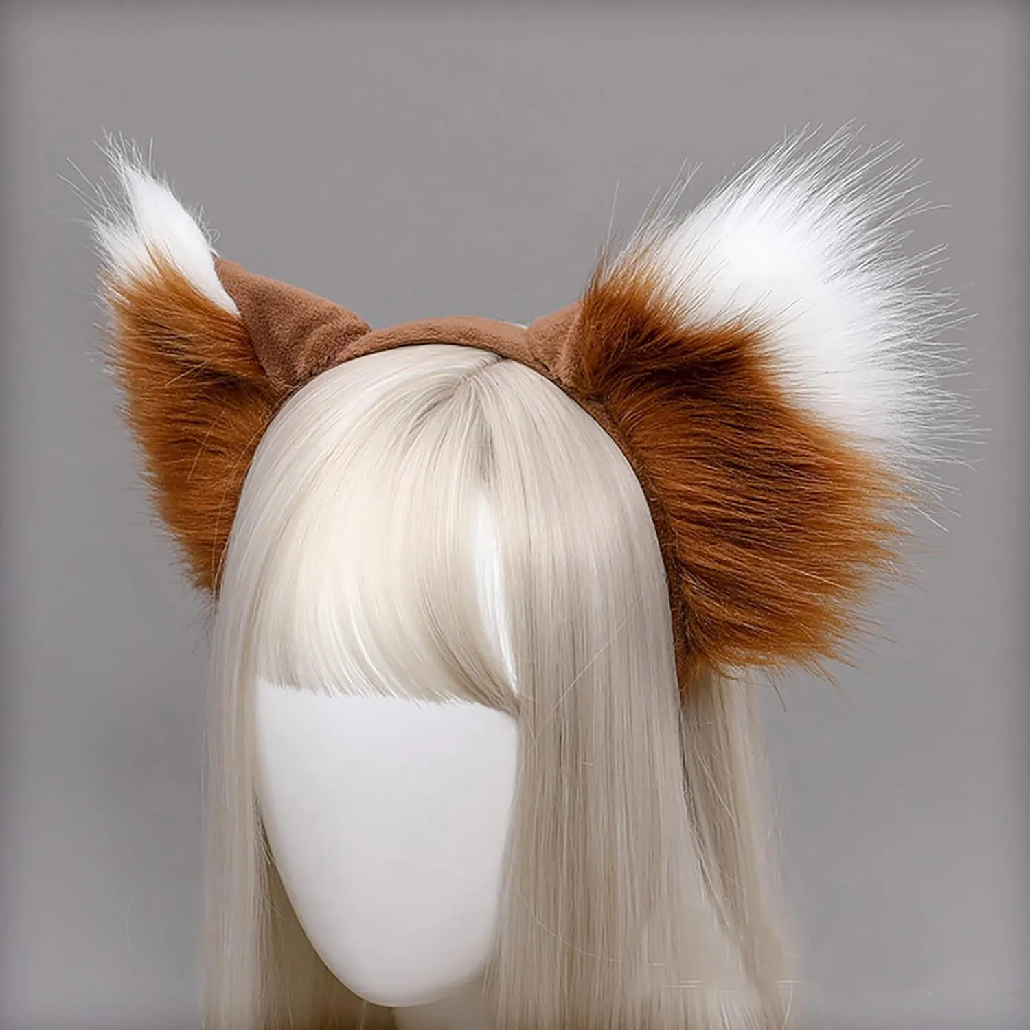 Handmade Fur Fox Wolf Cat Ears Headwear Women Men Cosplay Costume Party Cute Head Accessories for Halloween