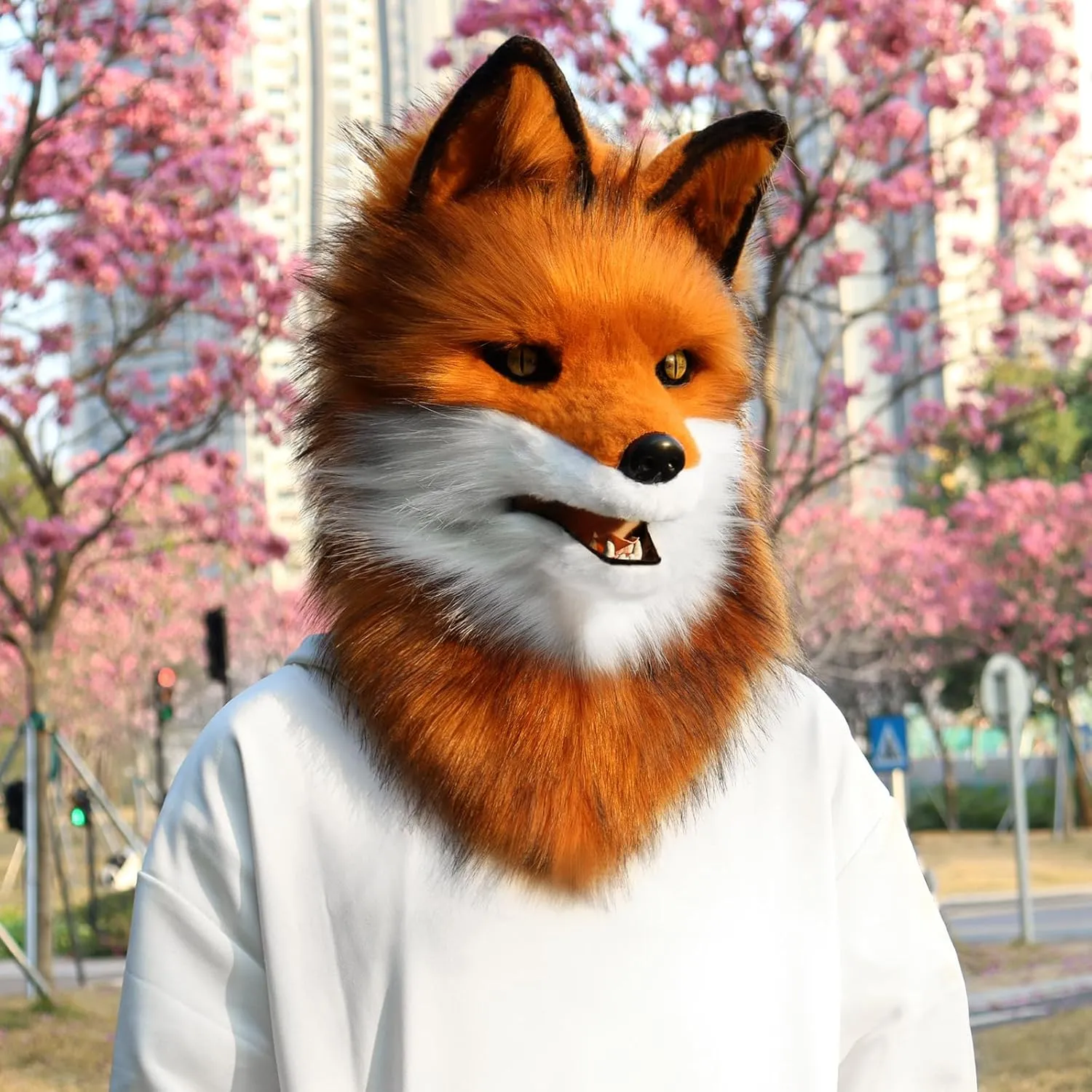 HAOAN Furry Dog Mask Animal Wolf Full Head for Halloween Fancy Dress Party Cosplay Costume Women Men