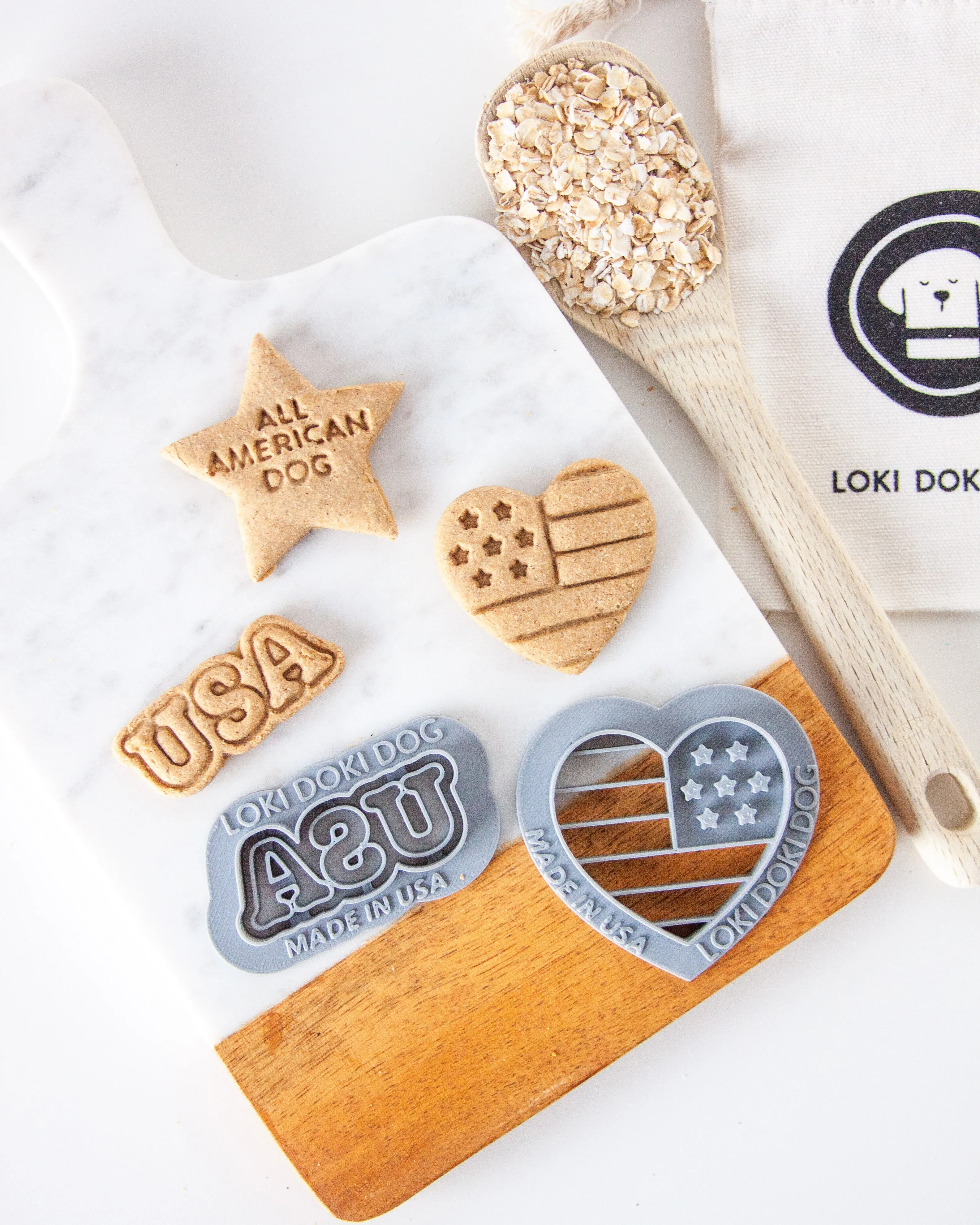 Happy 4th of July, Dog Biscuit Cookie Cutters (Bundle of 3)
