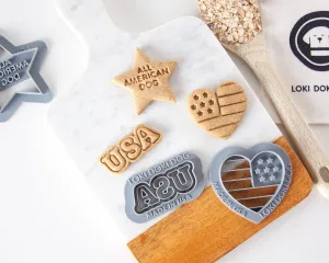 Happy 4th of July, Dog Biscuit Cookie Cutters (Bundle of 3)