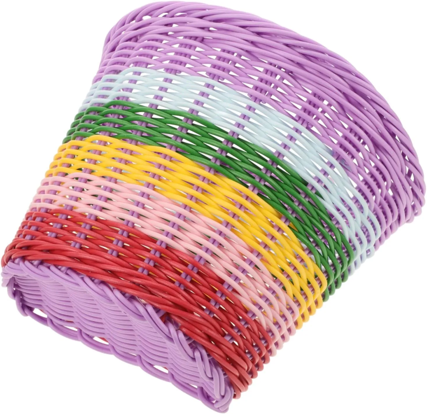 Happyyami Woven Bike Basket Heavy Duty Multi-use Basket for Cycling Capacity for Boys and Girls Stable Easy to Install Rainbow Color