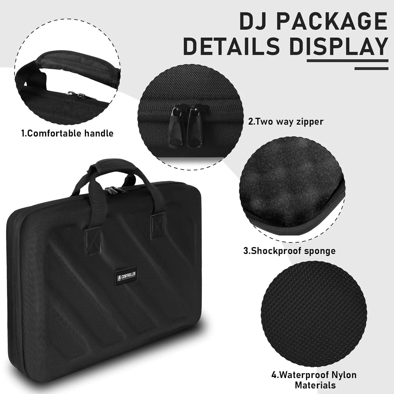 Hard Case Compatible with Pioneer DJ Controller DDJ-FLX4/DDJ-400/DDJ-SB2/DDJ-200/DDJ-SB3/DDJ-RB Protective Carrying Storage Bag,Black(S-20.8 x 14.5 x 3.5 Inch)