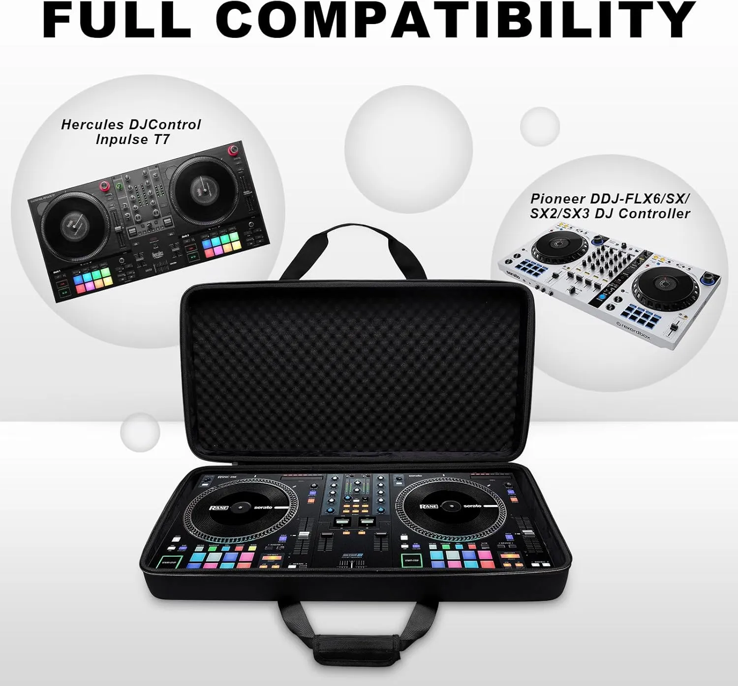 Hard Case Compatible with RANE ONE/Pioneer DDJ-SX/SX2/SX3 DJ Set and DJ Controller - Storage Carrying Bag Black