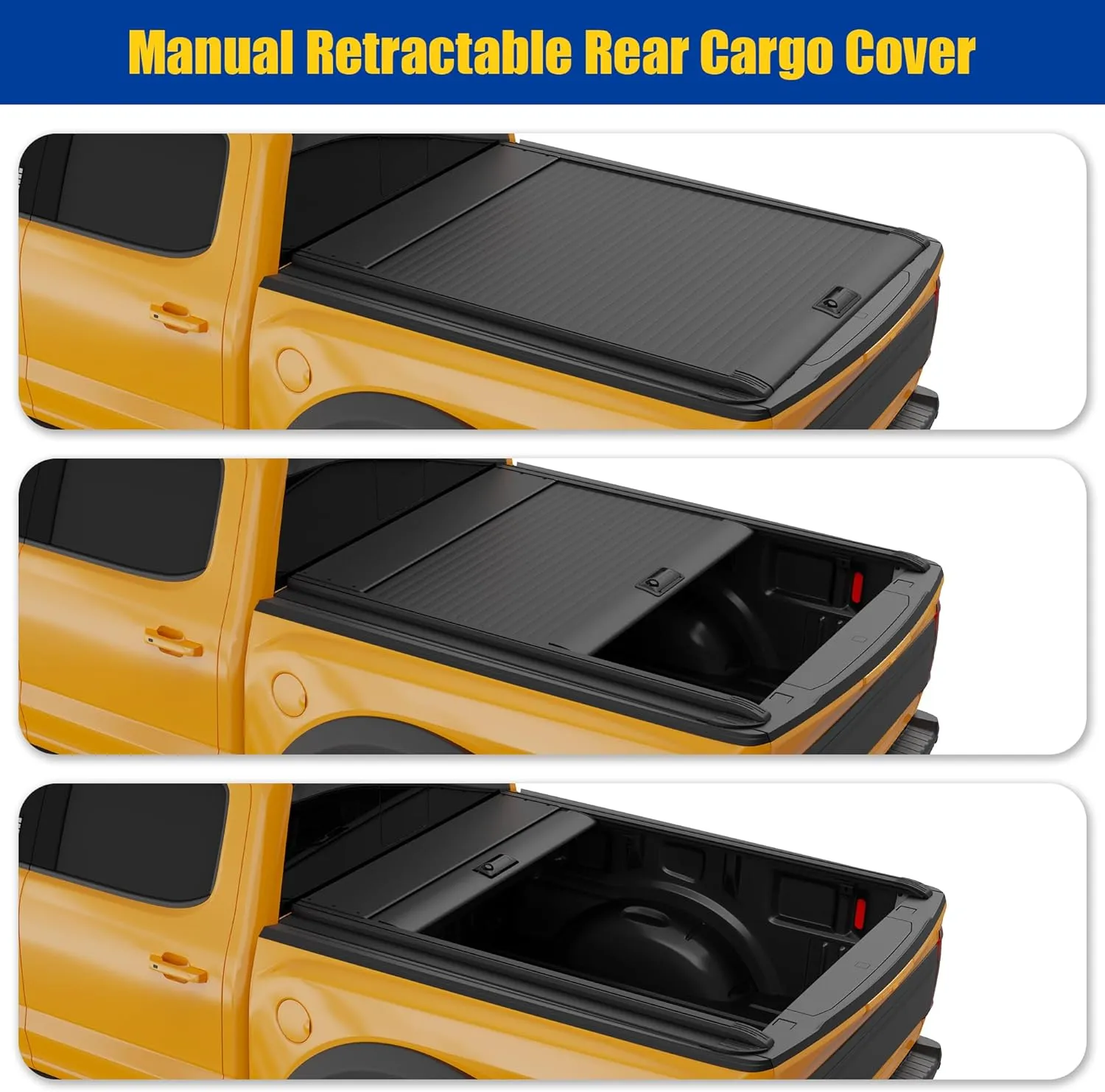 Hard Retractable Truck Bed Tonneau Cover Compatible with 2019-2025 Chevy Silverado&GMC Sierra 1500 with 6.6 ft Standard Bed, Low Profile Alloy Steel Made