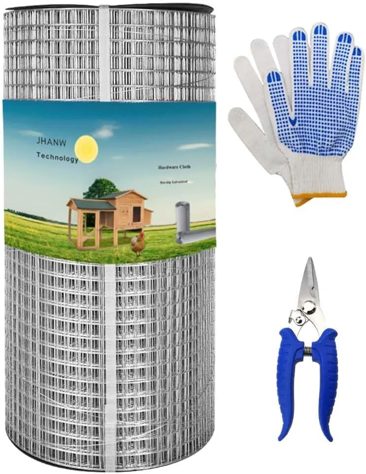 Hardware Cloth 10"x 25' 1/4 in Galvanized Wire Mesh Roll (23 GA) Chicken Wire Fence Roll for Chicken Pen/coop Fences, Screen mesh, Rabbit/Snake Fences, Poultry enclosures, Handicraft Making