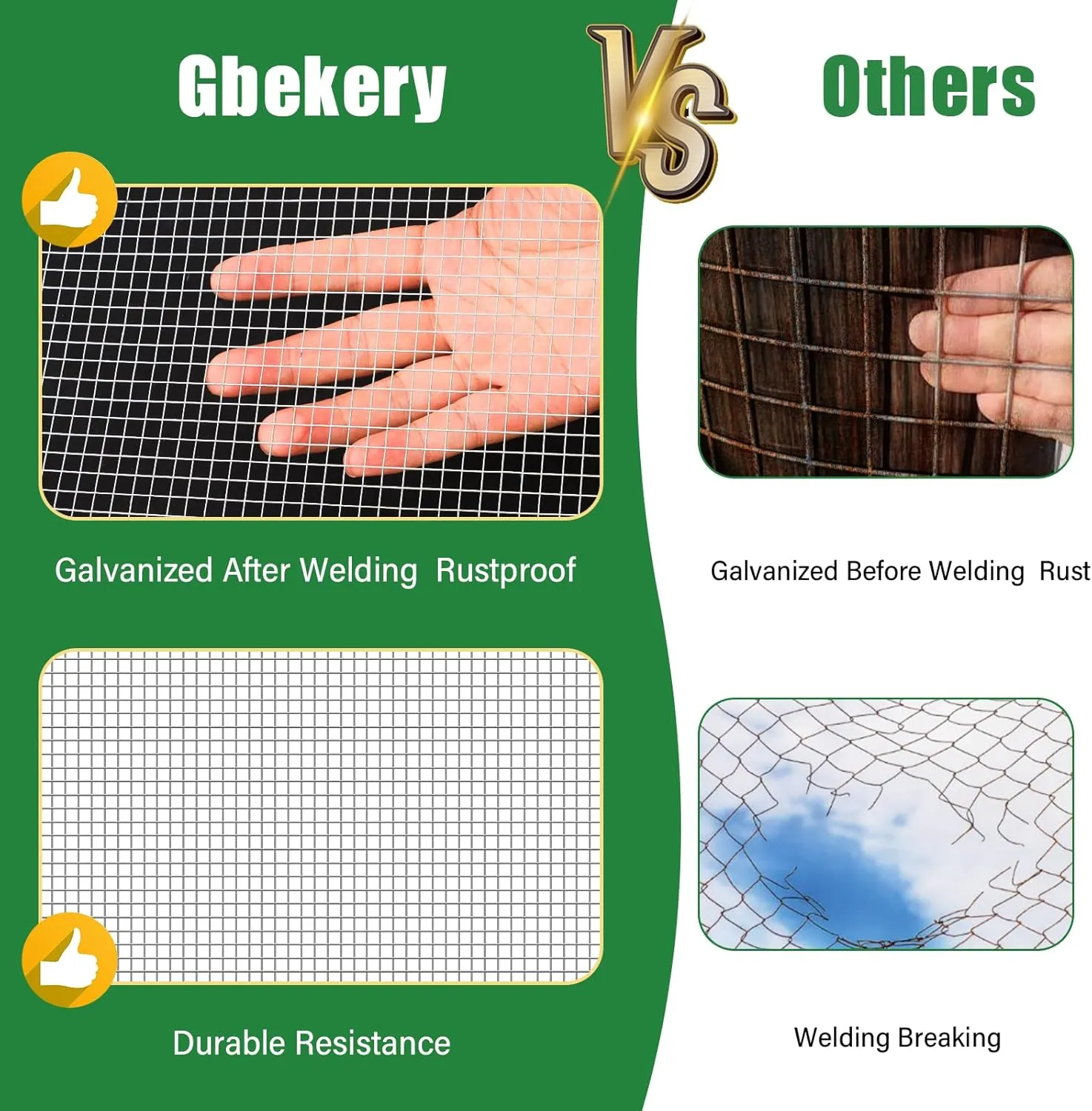 Hardware Cloth 1/2 inch 16in x 50ft 19 Gauge, Hot-dip Galvanized After Welding Chicken Wire Mesh Roll Garden Plant Welded Metal Wire Fencing Roll, Rabbit Cages Snake Fence