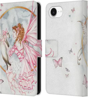Head Case Designs Officially Licensed Nene Thomas The Gift Pink with Cat Fairies Leather Book Wallet Case Cover Compatible with Apple iPhone 16e