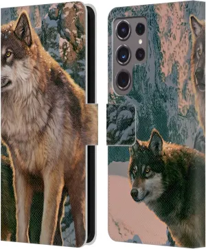 Head Case Designs Officially Licensed Vincent HIE Wolf Couple Canidae Leather Book Wallet Case Cover Compatible with Samsung Galaxy S24 Ultra 5G