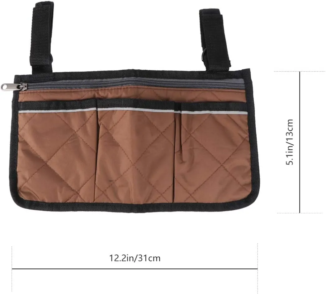 HEALLILY Wheelchair Storage Bag Side Pockets Sub-Woven Fabric The Side