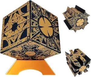 Hellraiser Puzzle Box, Functional Detachable Lament Configuration Puzzle Cube with Base - Movies Props Halloween Decoration (Standard Version)