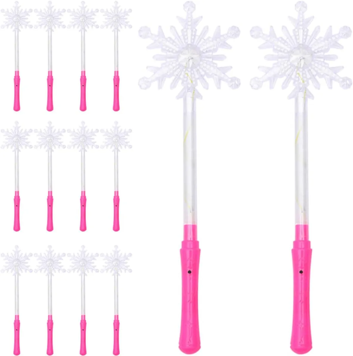 Hemoton 24pcs Snowflake Glow Stick for Princess Party Decorations Light up Toys for Boys and Girls
