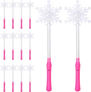 Hemoton 24pcs Snowflake Glow Stick for Princess Party Decorations Light up Toys for Boys and Girls