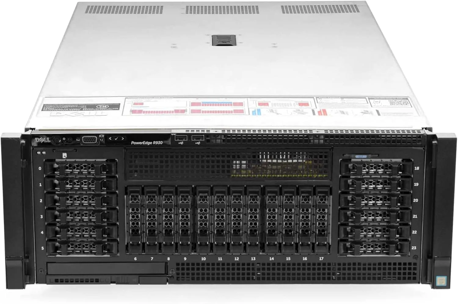 High End 24-Bay 4U Server R930 PowerEdge, 4X Intel Xeon E7-8870 2.1GHz (72-Cores Total), PERC H730 RAID, 24 2.5” HDD Trays Included, 4X 1100W PSU (Renewed) (512GB DDR4)