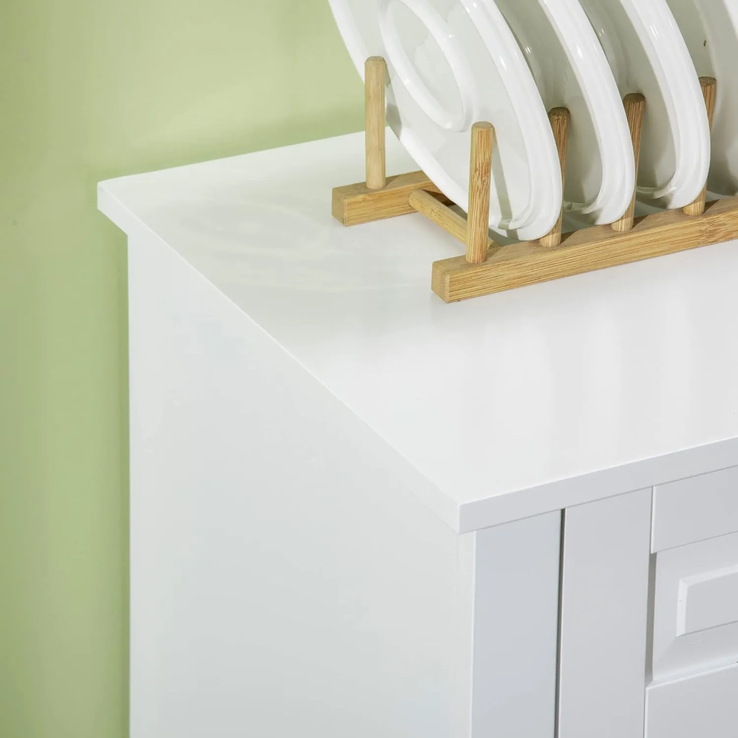 HOMCOM Sideboard Buffet Cabinet, Modern Kitchen Cabinet with 2 Drawers and Adjustable Shelves, Coffee Bar Cabinet, White