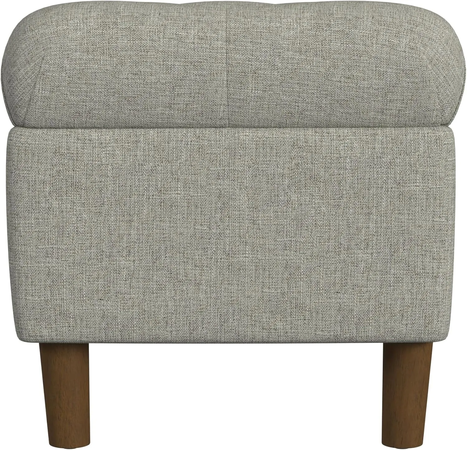 HomePop Home Decor | Tufted Ainsley Button Storage Ottoman Bench with Hinged Lid | Ottoman Bench with Storage for Living Room & Bedroom,Gray Woven