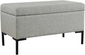 HomePop Upholstered Storage Bench with Metal Leg Home Décor|Bench with Storage for Living Room & Entryway - Gray Woven