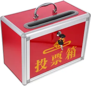 Homoyoyo 1pc Aluminum Alloy Sealed Voting Box Decorative Box for Charity Events