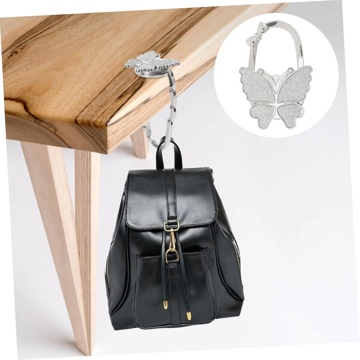 Homoyoyo Butterfly Desk Bag Hook Purse Hanger for Tables Instant Handbag Storage Organizer