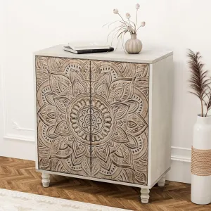 HOMPUS Accent Cabinet with Doors, Buffet Sideboard Storage, Rustic Vintage Decorative Corner, Coffee Bar Farmhouse for Living Room, Entryway, Kitchen