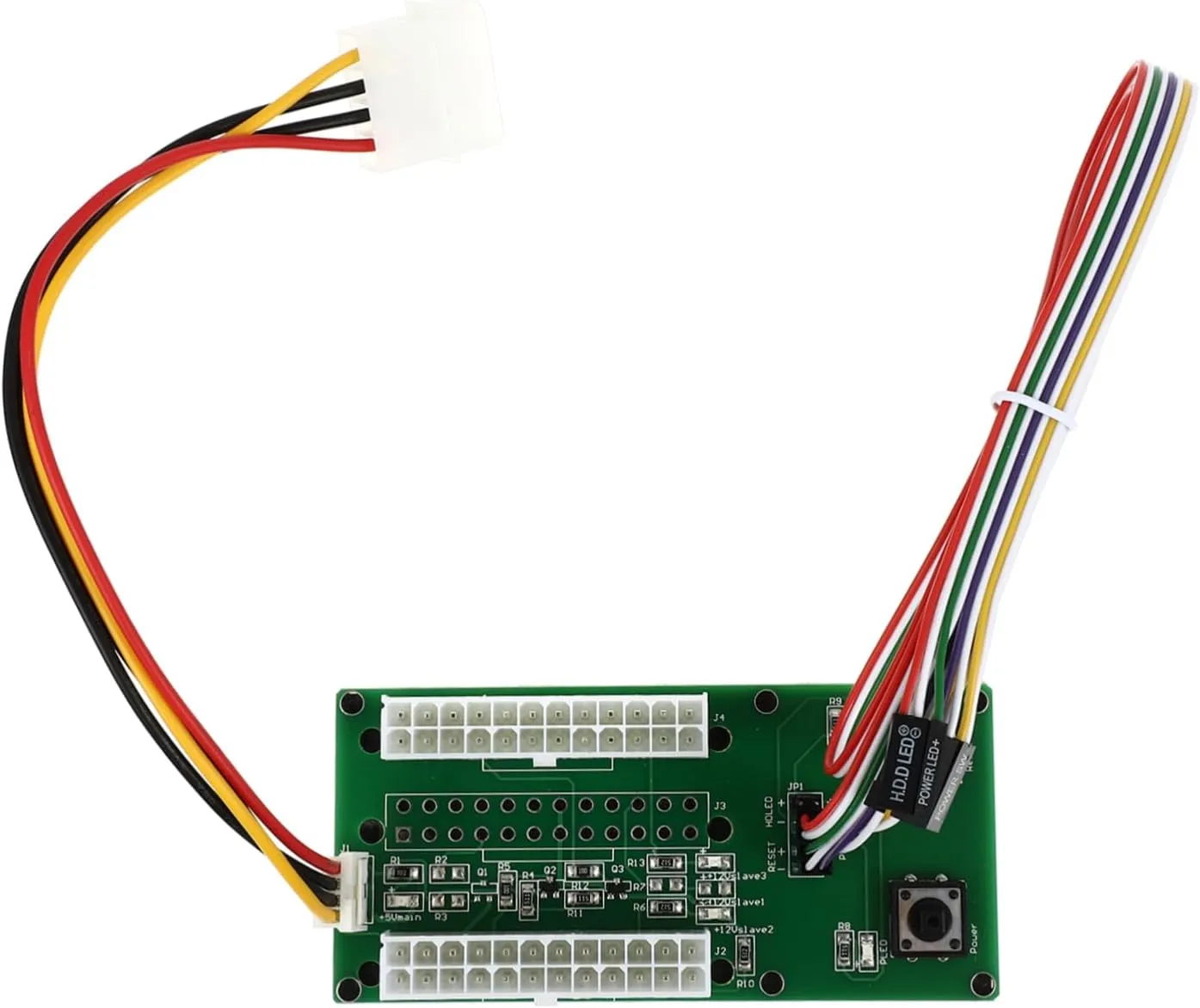 HOMSFOU Efficient Power Management Synchronized Boot Card 2 Power Supply Adapter for Computer Cases