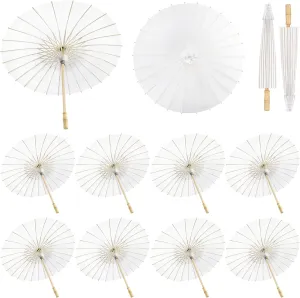 HOOMUU 12 Pcs Parasol Umbrella 33 Inches Paper Umbrellas for Wedding Chinese Japanese Umbrellas DIY Oiled Painting Craft Decorative for Party Decor Outdoor Photography Props