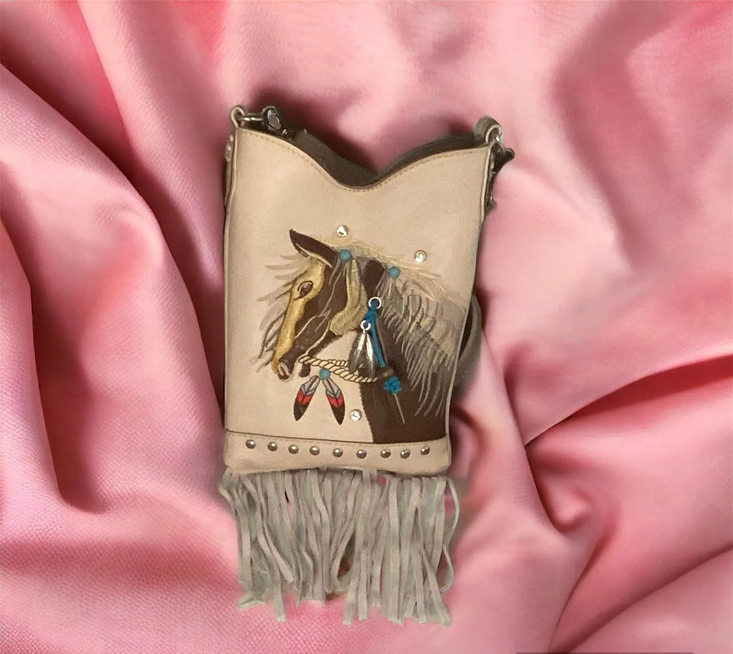 Horse Crossbody Bag Fringe Purse Women Equestrian Gifts Cowgirl Country Western Small Shoulder Handbag