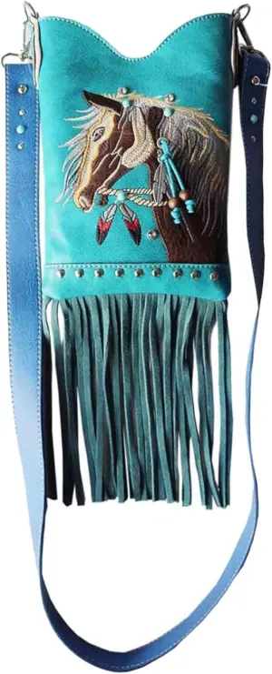 Horse Crossbody Bag Fringe Purse Women Equestrian Gifts Cowgirl Country Western Small Shoulder Handbag