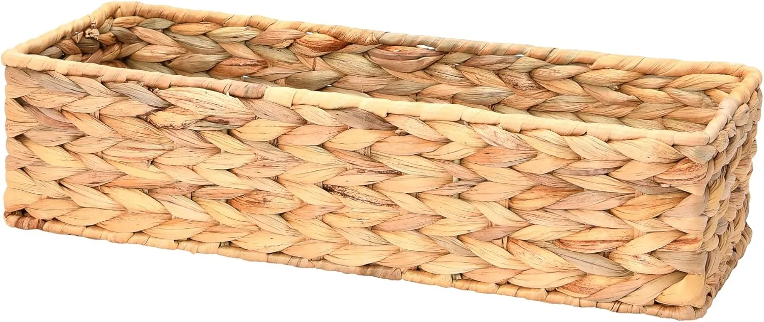 Household Essentials Water Hyacinth Rectangular Storage Basket, Natural