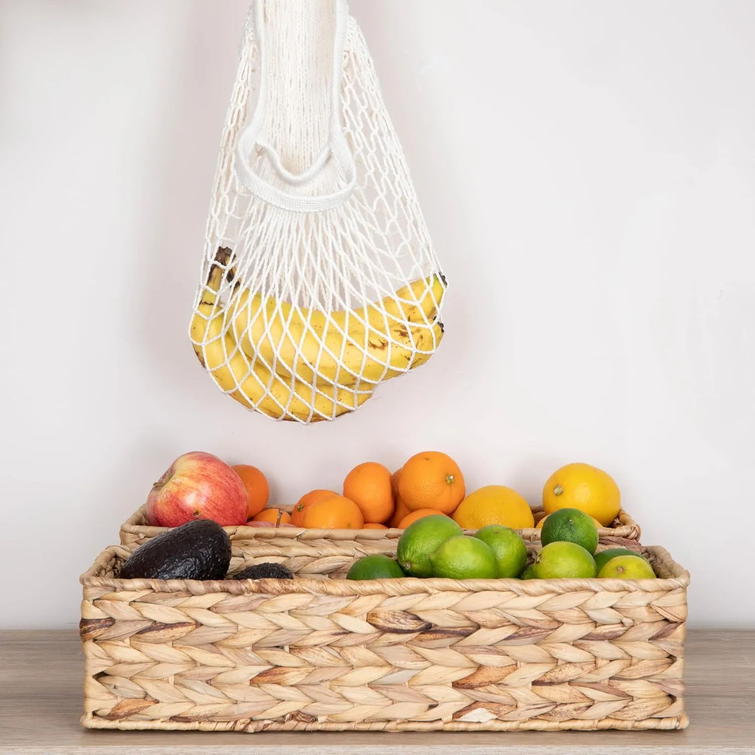 Household Essentials Water Hyacinth Rectangular Storage Basket, Natural