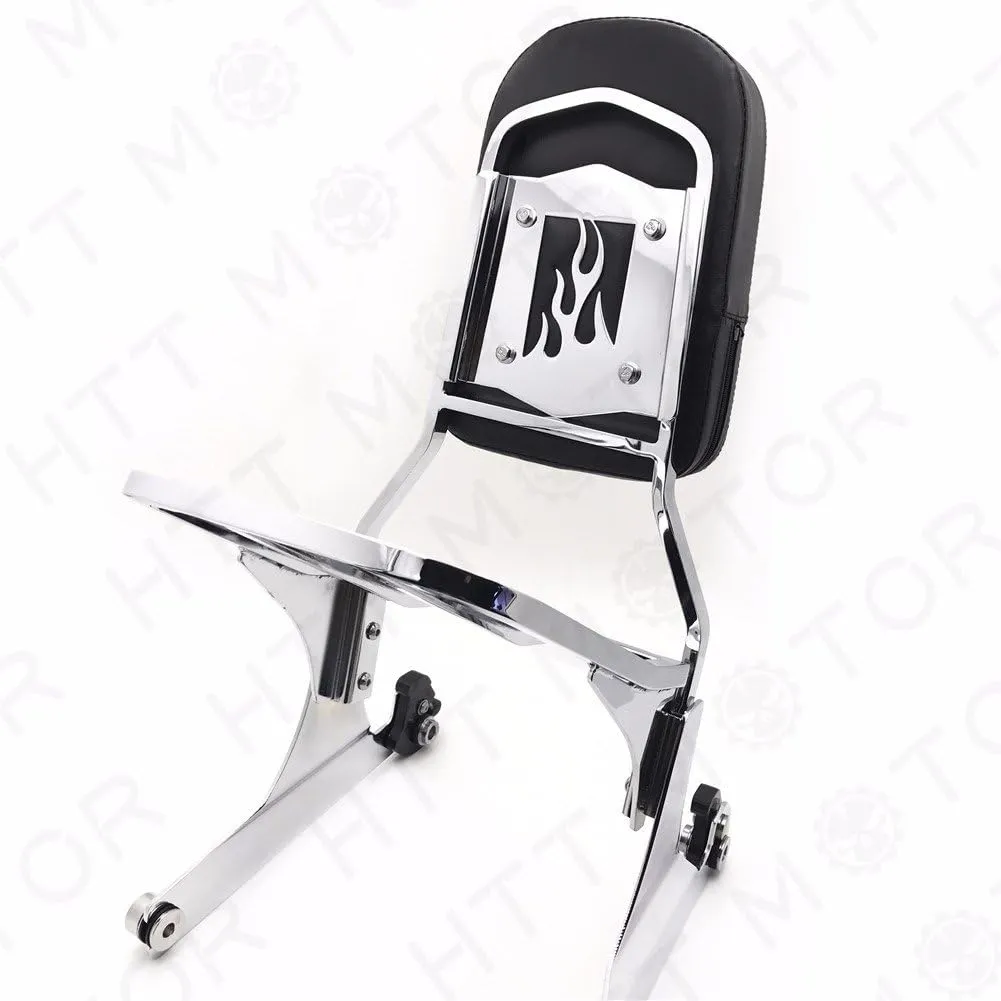 HTTMT MT501-006F 502-012-CD Detachable Sissy Bar Backrest & Luggage Rack Compatible with Harley FATBOY Softail FLSTN