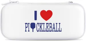 I Love Pickleball Hard Shell Travel Case with Rope 15 Game Card Pockets Compatible with Switch Protective