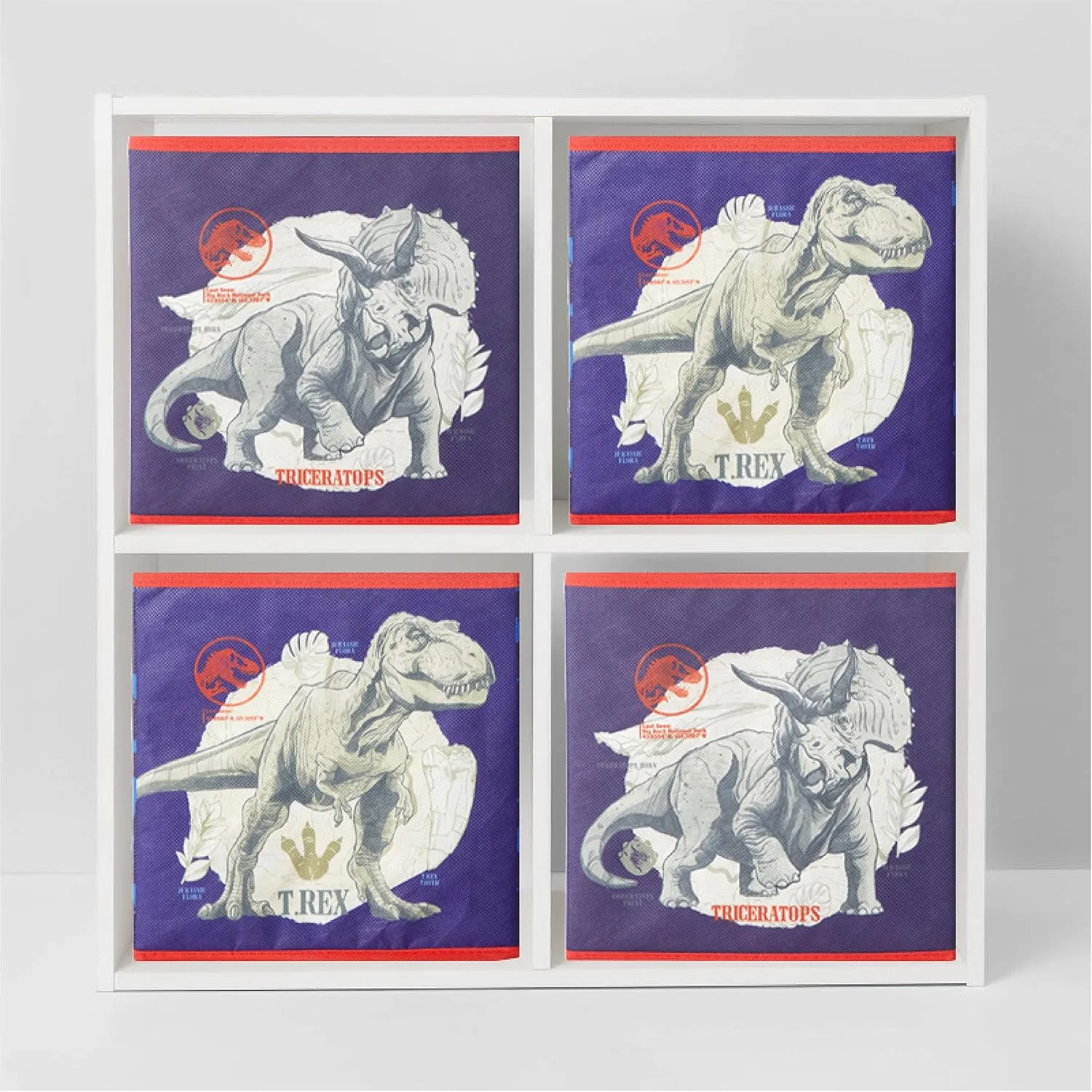 Idea Nuova Jurassic World Set of Two Spacious Collpasible Storage Cubes, 10"x10"