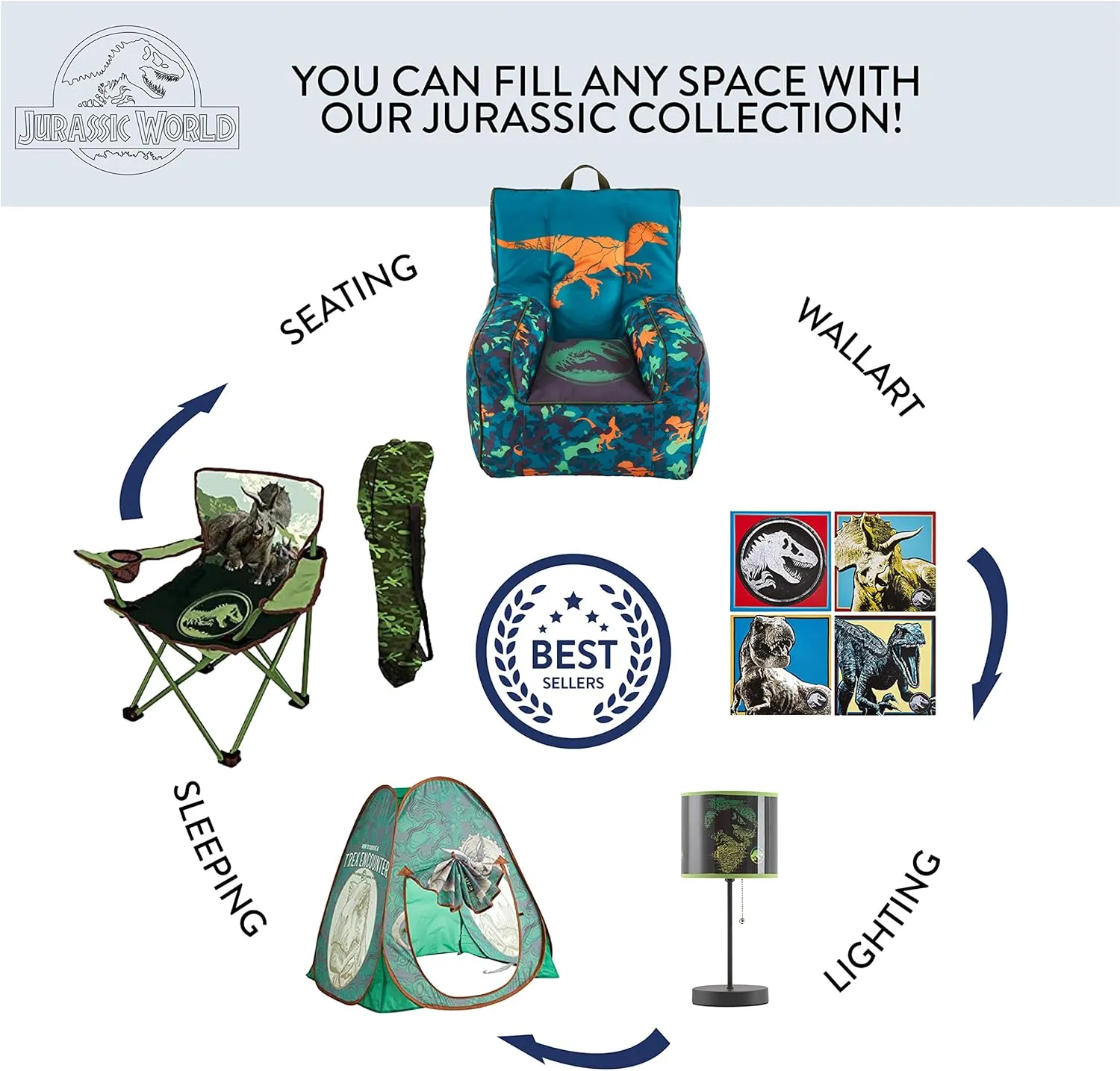 Idea Nuova Jurassic World Set of Two Spacious Collpasible Storage Cubes, 10"x10"