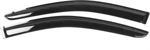 IKON MOTORSPORTS Tape On External Window Visor, Compatible with 2008-2018 Dodge Grand Caravan & 2008-2016 Chrysler Town & Country, Acrylic Black Sun Rain Guards Cover