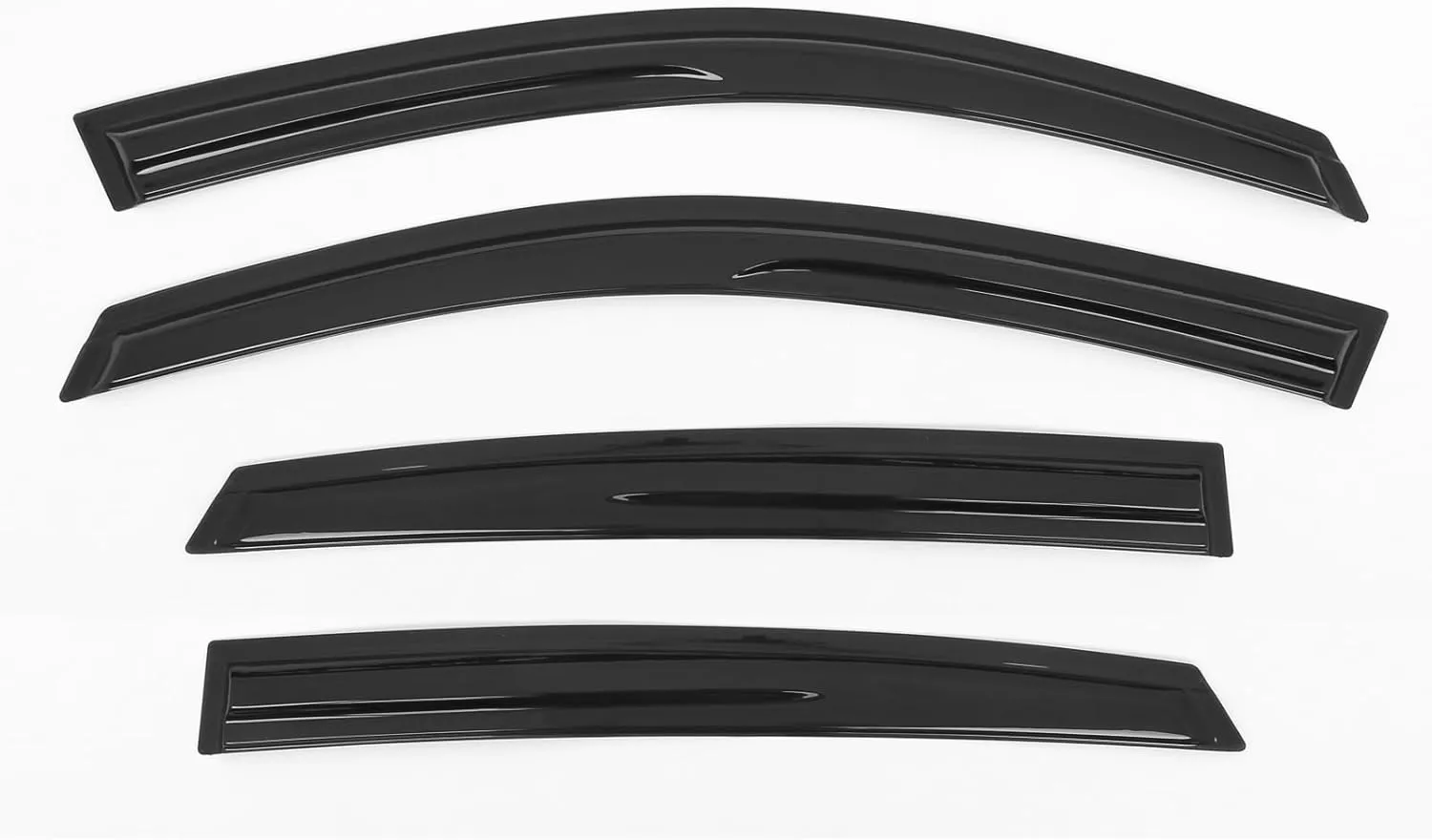 IKON MOTORSPORTS Tape on Window Visors Compatible with 2016-2021 Honda Civic Sedan, Mugen Style Acrylic Smoke/Tinted Rain Guards, Side Window Wind Deflectors 4PCS