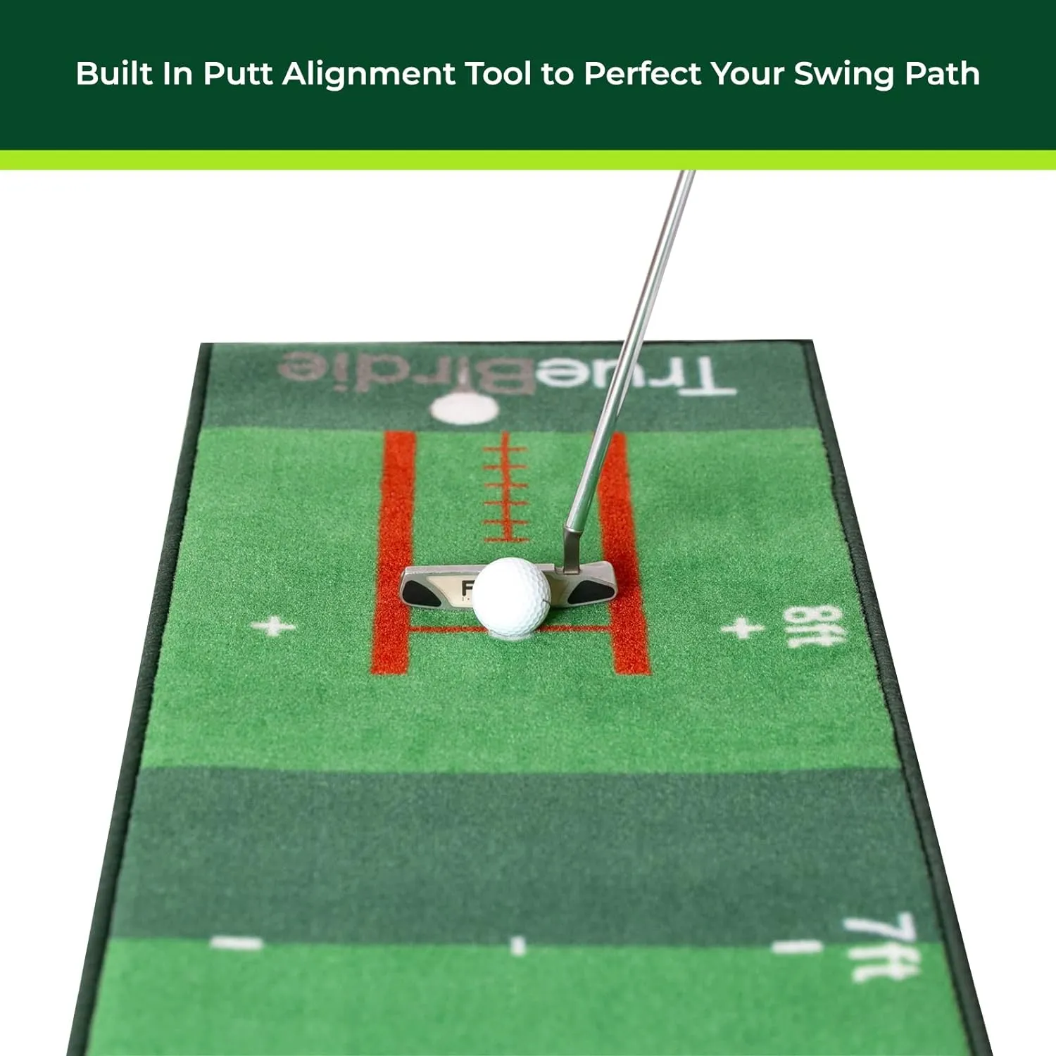 Indoor Putting Mat with Putt Alignment Training Aid, Golf Putting Green with Silicone Cup and Targets, Putting Matt for Indoors