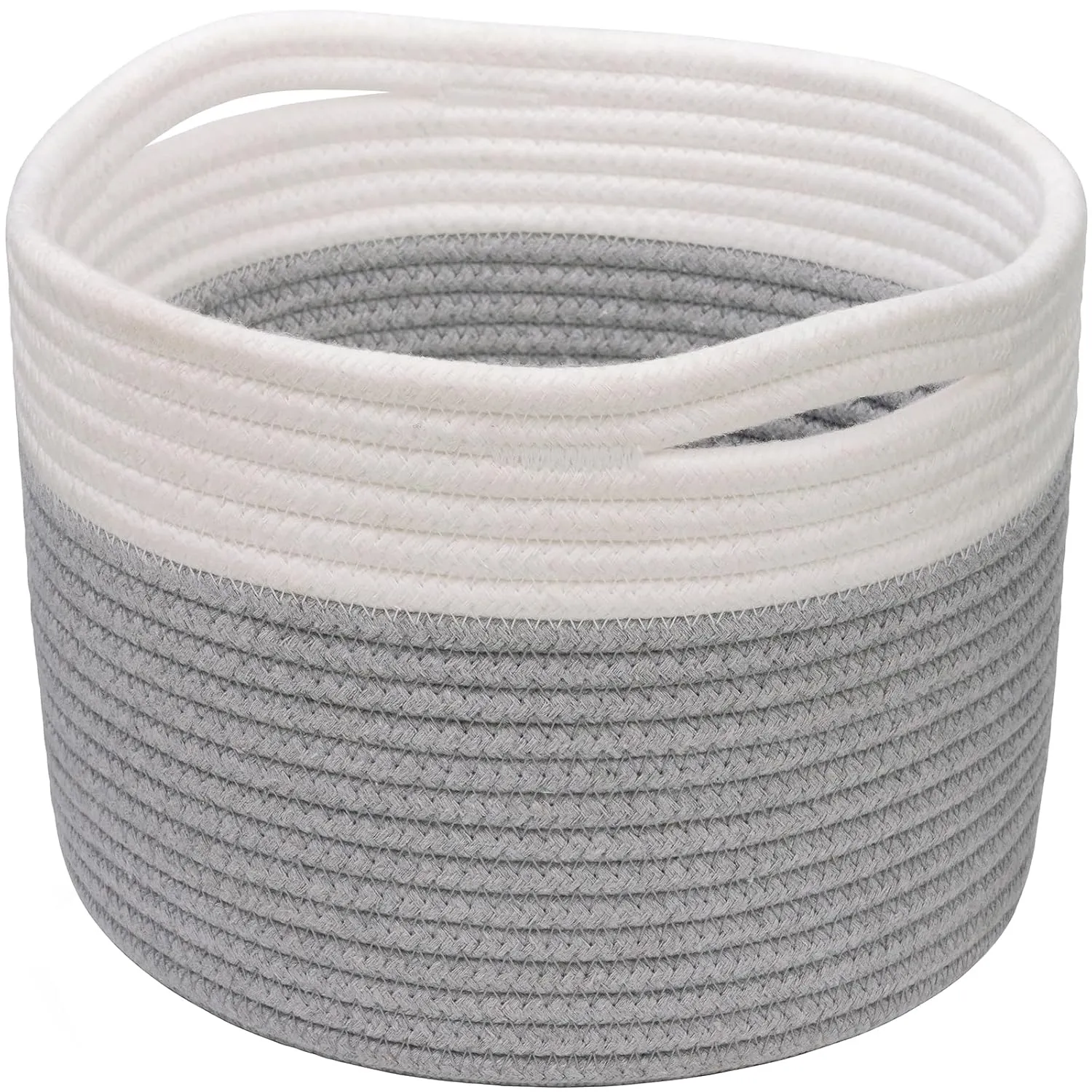 INDRESSME Small Storage Basket - Cute Cotton Rope Basket - Closet Storage Bins - Cute Basket for Remote - Storage Organizer for Toy Storage Bin- 9.4" x 9.4" x 7.1"