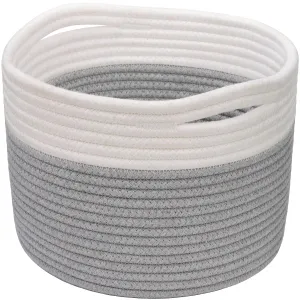 INDRESSME Small Storage Basket - Cute Cotton Rope Basket - Closet Storage Bins - Cute Basket for Remote - Storage Organizer for Toy Storage Bin- 9.4" x 9.4" x 7.1"