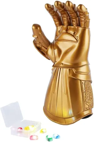 Infinity Glove Superhero Toy Hands Kids LED Light Up Removable Gems Golves Toys Gift for Cosplay Prop Costume Gold