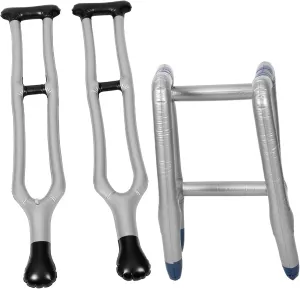 Inflatable Crutch Toy Party Inflatable Favors Walking Stick PVC Crutch Shape Balloon