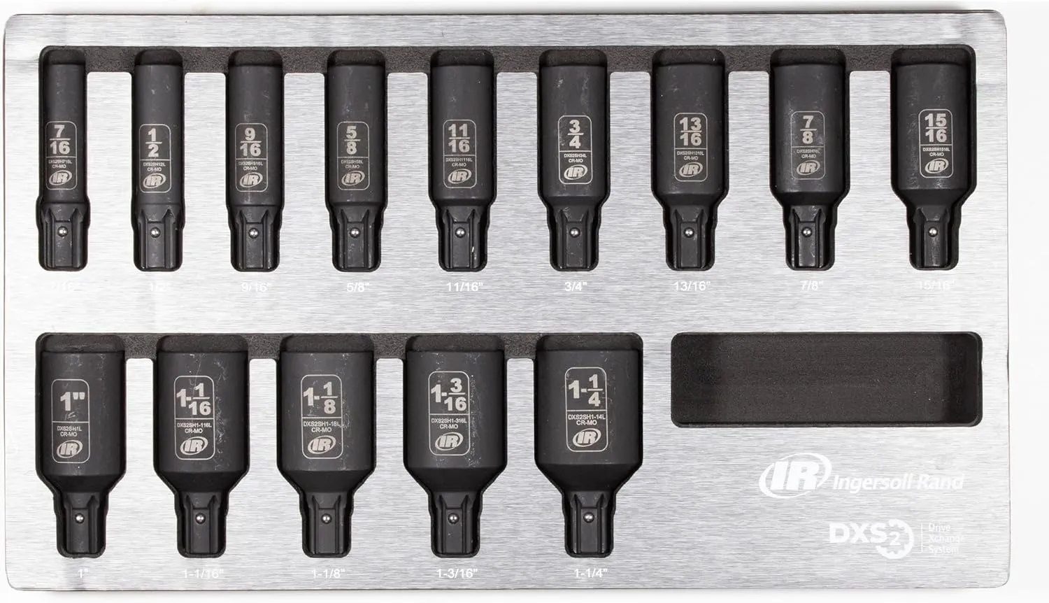 Ingersoll Rand DXSK2H14L DXS2 Drive Hex Deep SAE Imperial Impact Socket Set, 14-Piece
