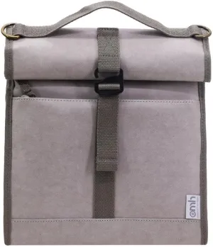 Insulated Roll Down Lunch Bag With Shoulder Strap. (Gray)